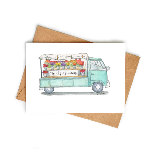 Thanks a Bunch Flower Van Card – Stem and Soul