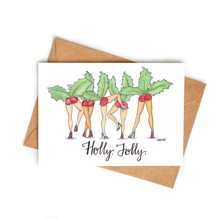 Holly Jolly Funny Christmas Card