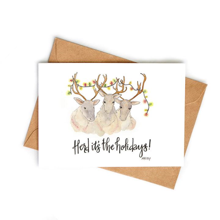 Herd It's the Holidays Reindeer Christmas Card