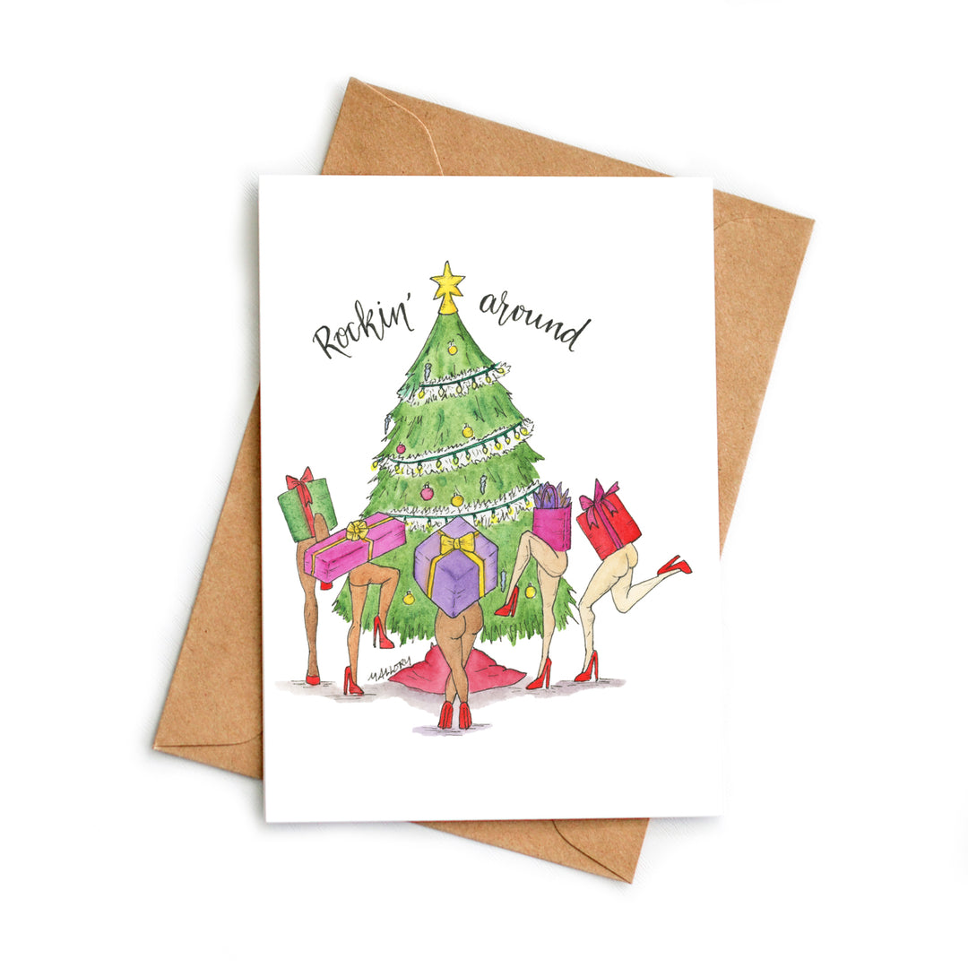 Rockin' Around the Christmas Tree Funny Christmas Card