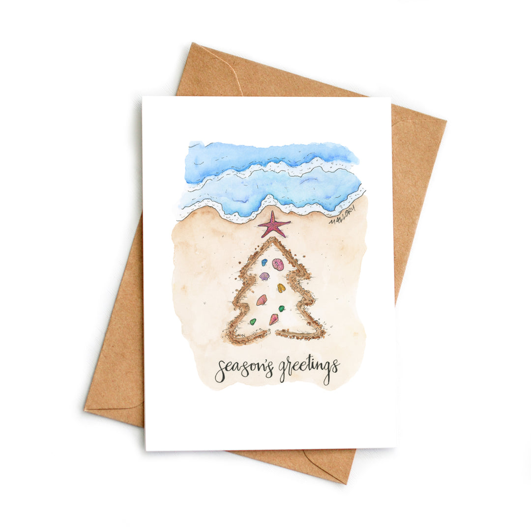 Season's Greetings Beach Holiday Card