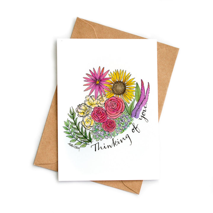 Thinking of You Pretty Bouquet Card for Sympathy Anytime Card