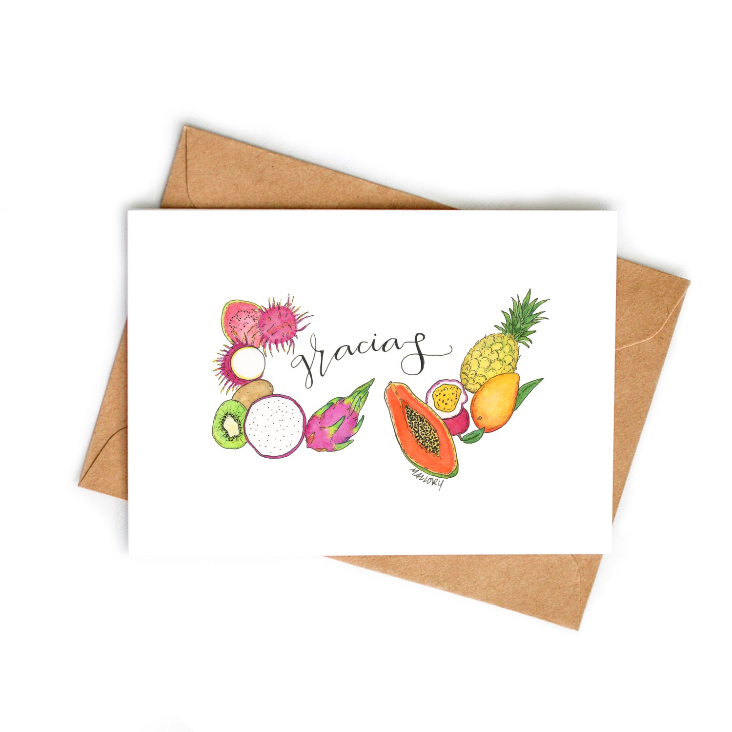 Tropical Fruit Gracias Thank You Card